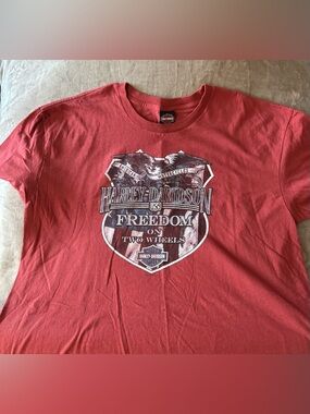 Harley-Davidson Orange and Red Logo Crewneck Tee